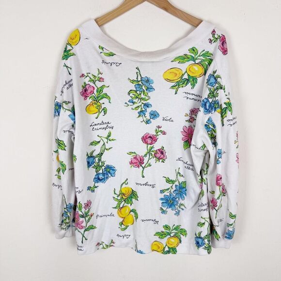 vintage floral v-neck cardigan, made in USA - Picture 6 of 6